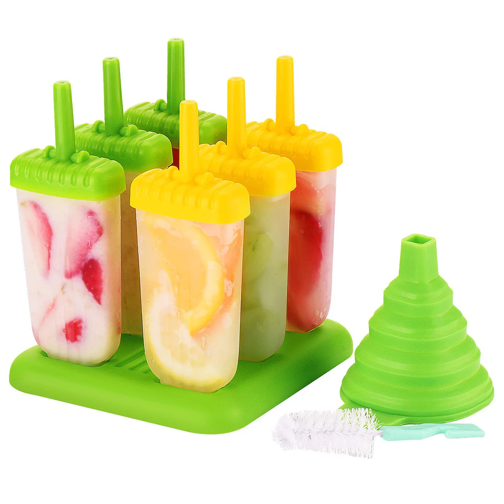 Sets of 6 Silicone Popsicle Mold for Ice Cream Mold