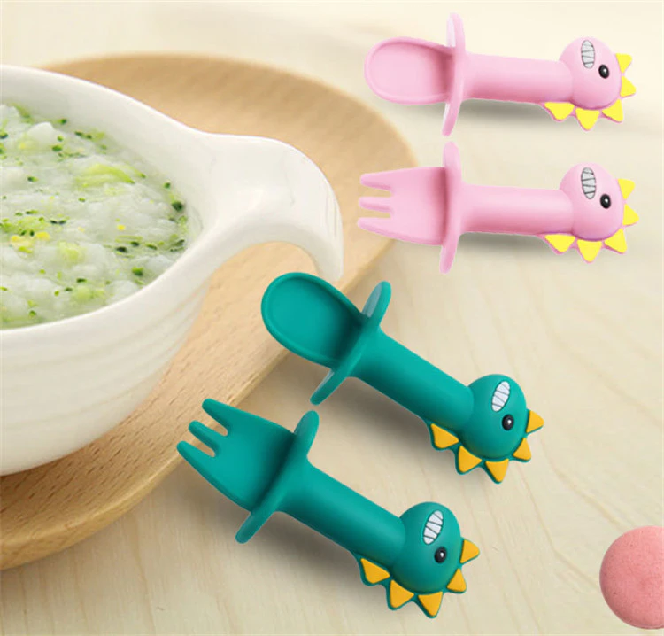 Dinosaur Shape Silicone Spoon Mold for Baby Eating Training