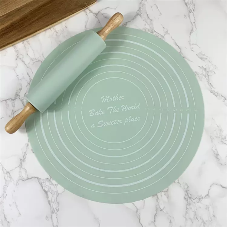 Non-Stick silicone mat pastry boards silicone rolling pin set