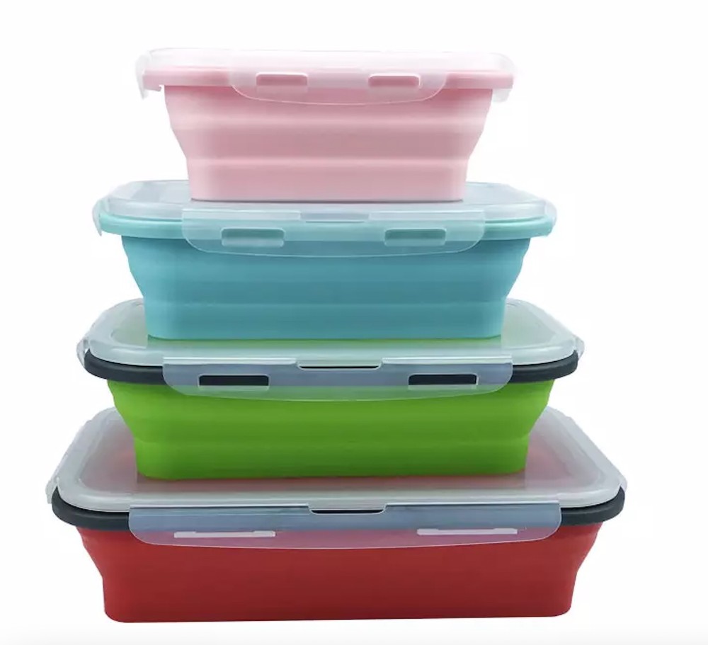Collapsible Silicone Food Storage Containers with BPA Free