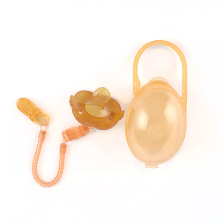 BPA free 100% Soft Liquid Silicone One Piece baby Pacifier clip for Babies 0-6M