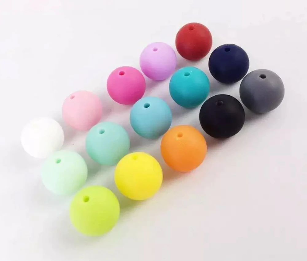 Silicone Round Chewable Teething Loose Silicone Beads For Teething Jewelry